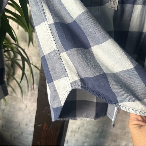 SO Blue White Plaid Long Sleeve Button Down Flannel Shirt Size S New with Tags - Picture 4 of 8